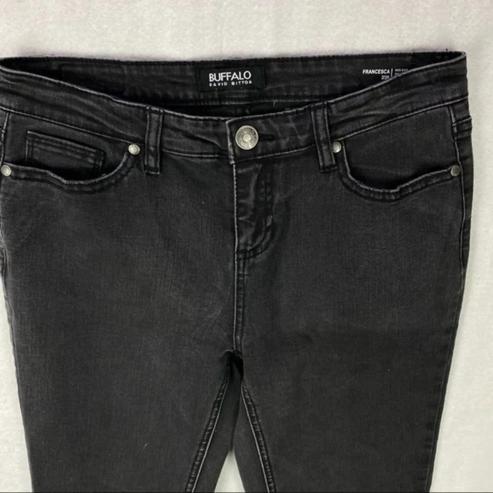 Buffalo David Bitton Francesca Womens Jeans Size 2 Stretch Gray Denim Skinny Mid - Image 3