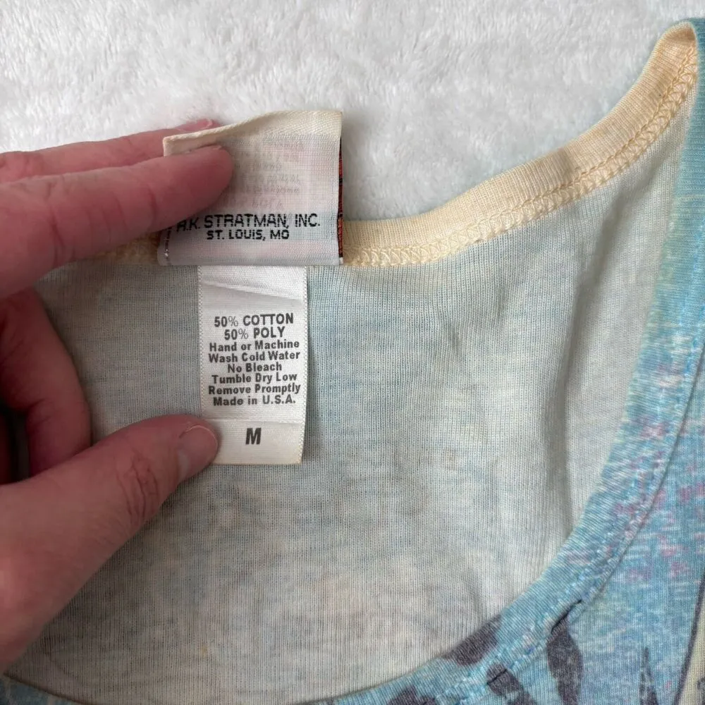 Harley Davidson Tank Top Womens Size Medium VINTAGE MADE IN USA Y2K Blue 00s - Image 4