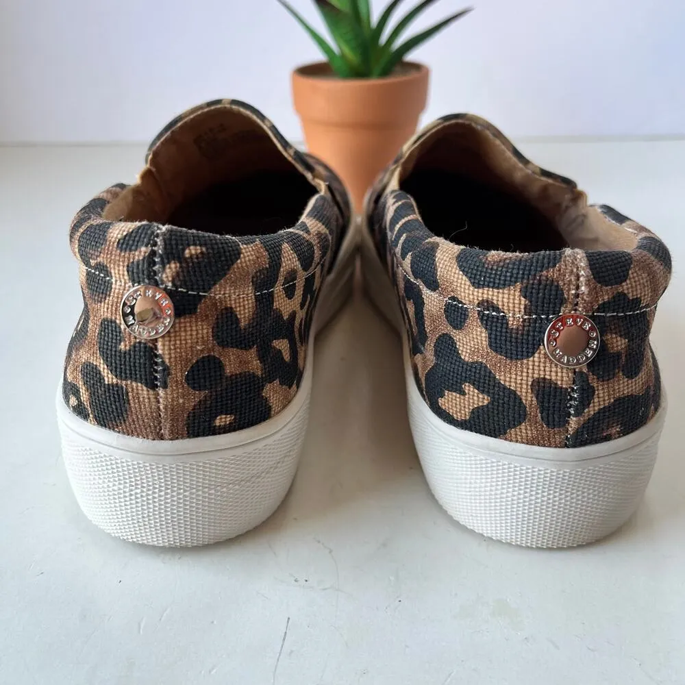 Steve Madden Gillsa LifeStyle Sneakers Womens Shoes Size 6.5M Leopard Fabric - Image 7