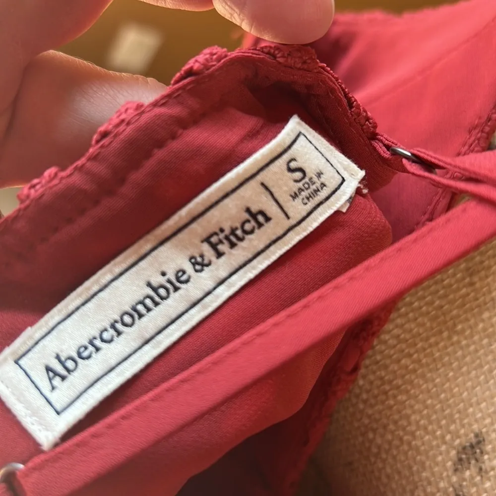 Abercrombie & Fitch Woman Cross Back Red Mini Dress Empire Waist Size Small - Image 7