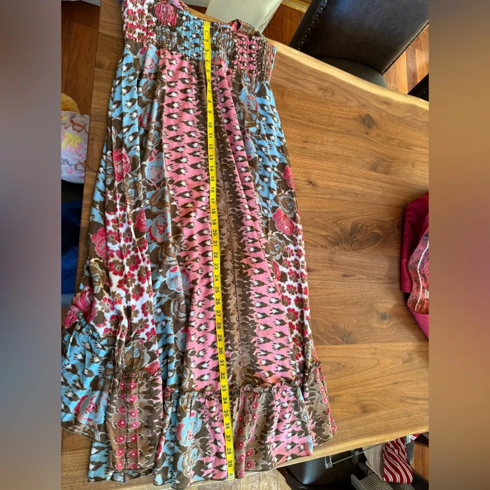 Urban Nomad Boho Maxi High Low Dress Floral Pattern Straps Sleeveless Women L/XL Orange Size L - Image 9