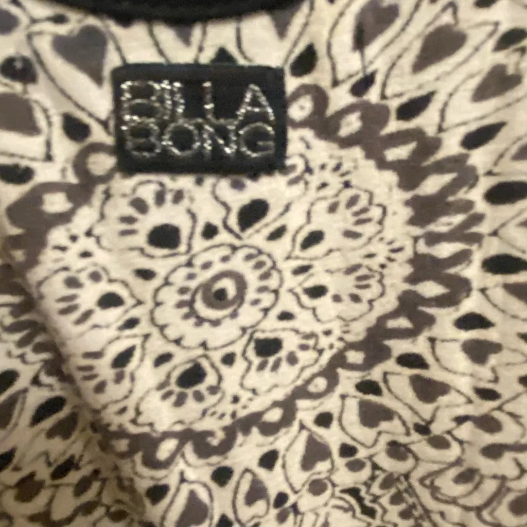 Billabong Womens Maxi Tank Dress M Medium Black & Cream Ivory Boho Bohemian - Image 7