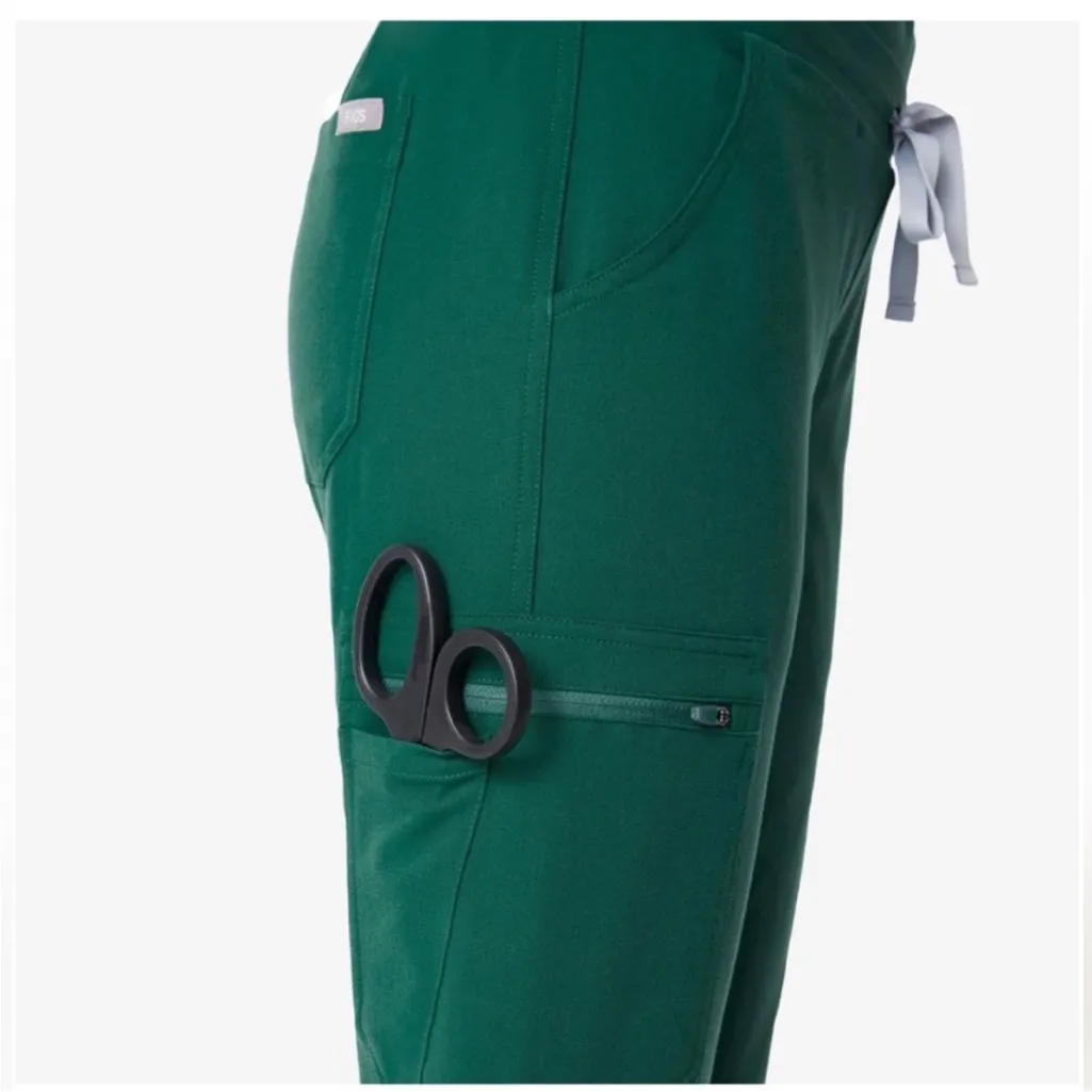 Figs pants women's hunter green yola nurse scrubs NWT size medium straight leg - Image 16