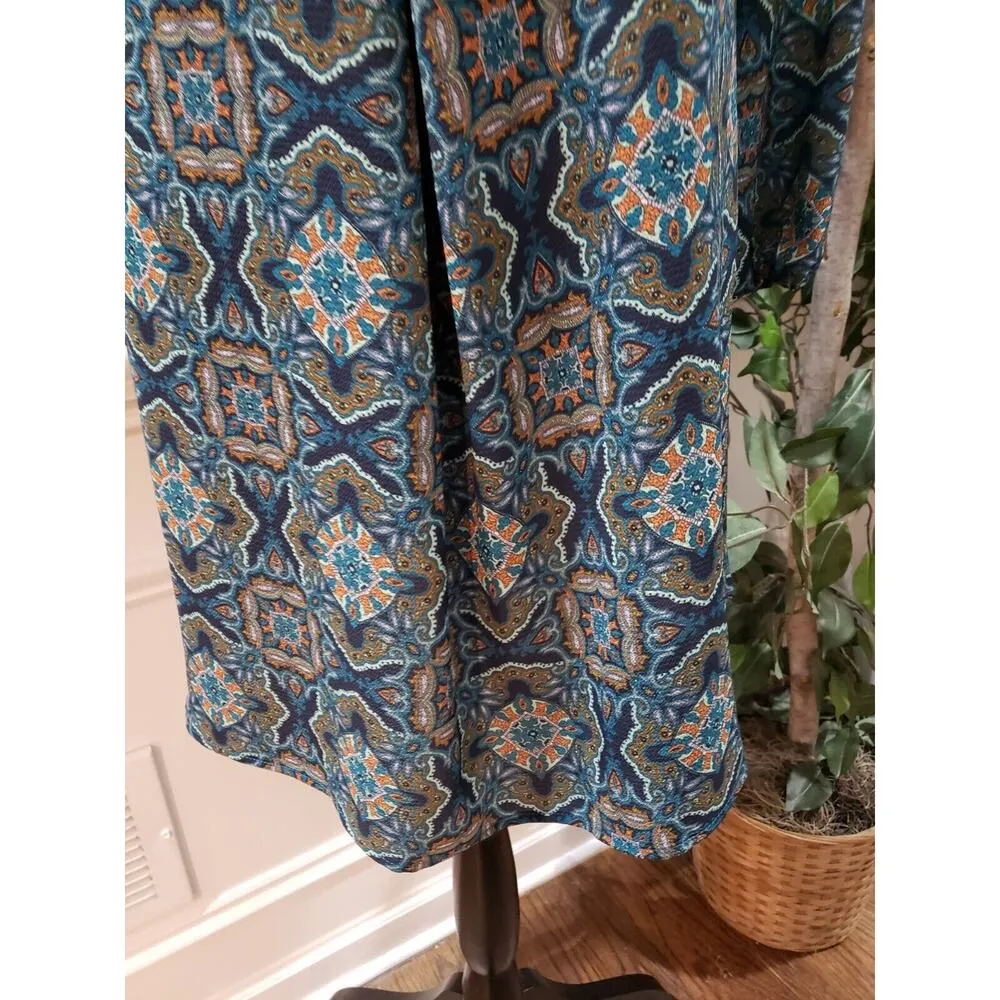 About A Girl Women's Multicolor Polyester V-Neck Long Sleeve Top Blouse Size 2X - Image 3