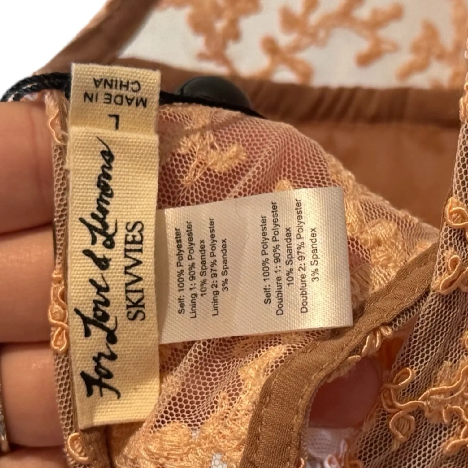 For Love & Lemons Skivvies‎ Miranda Embroidery Sexy Bodysuit Orange Floral Large - Image 6