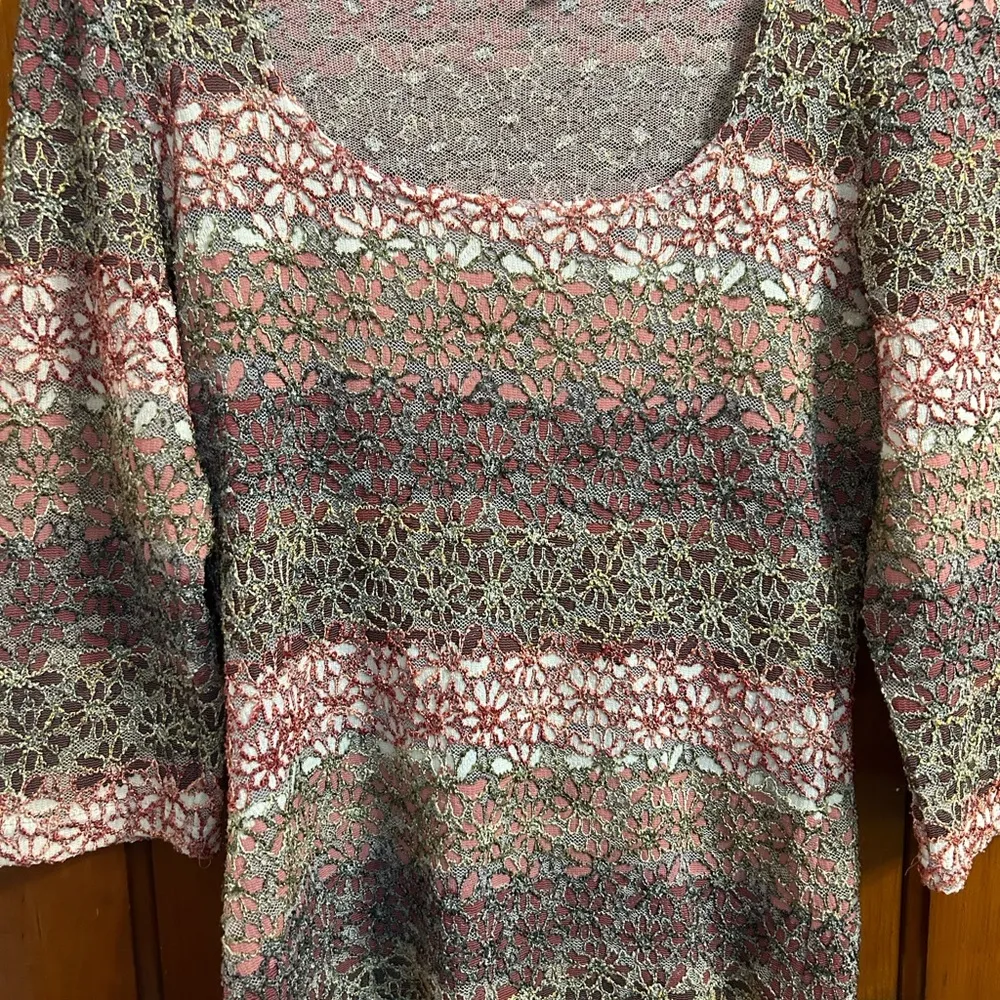 CDW Creative Design Workshop Lacy Decorative Floral Shirt w a little sparkle ✨ - Image 6