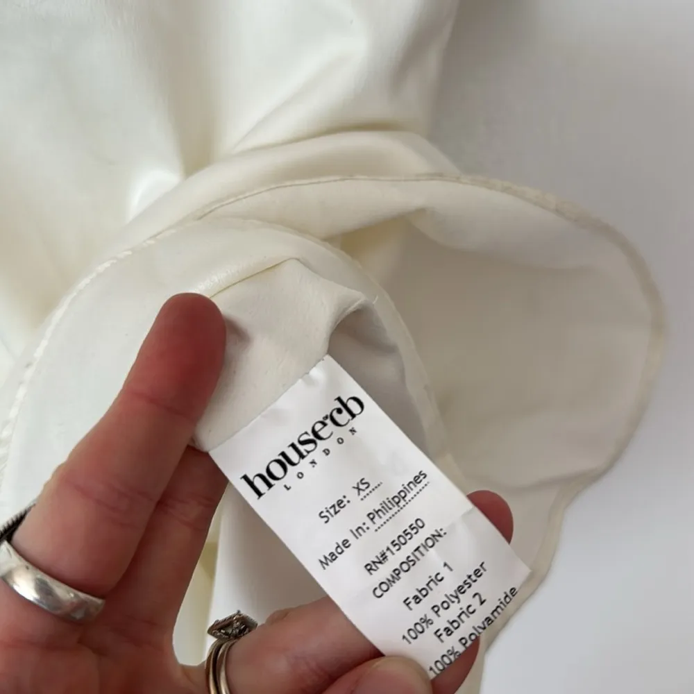 House of CB XS Cassandra Lace Cup Satin Minidress in White - Image 4