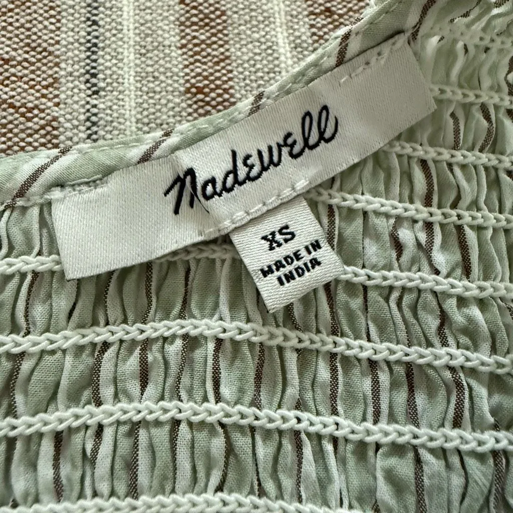 Madewell The Melody Smocked Midi Dress NP125 Pistachio $118 XS - Image 8