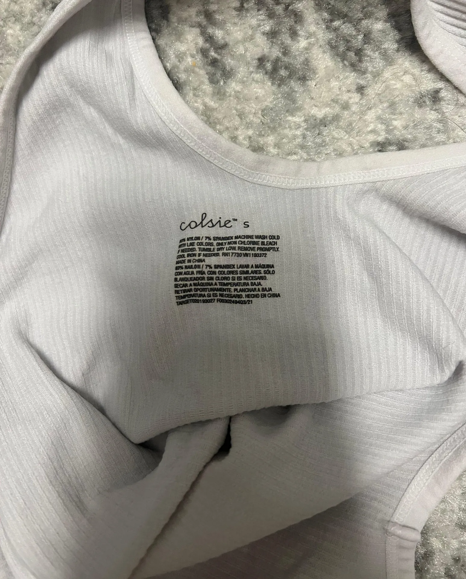 White  Ribbed Tank - Image 3