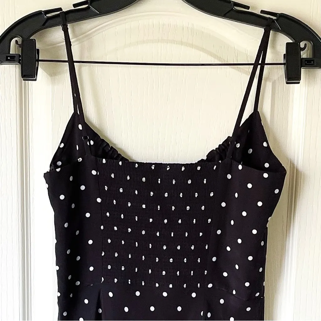 Realisation Par Carolin Polka Dot Midi Dress Black White Size Small EUC - Image 6