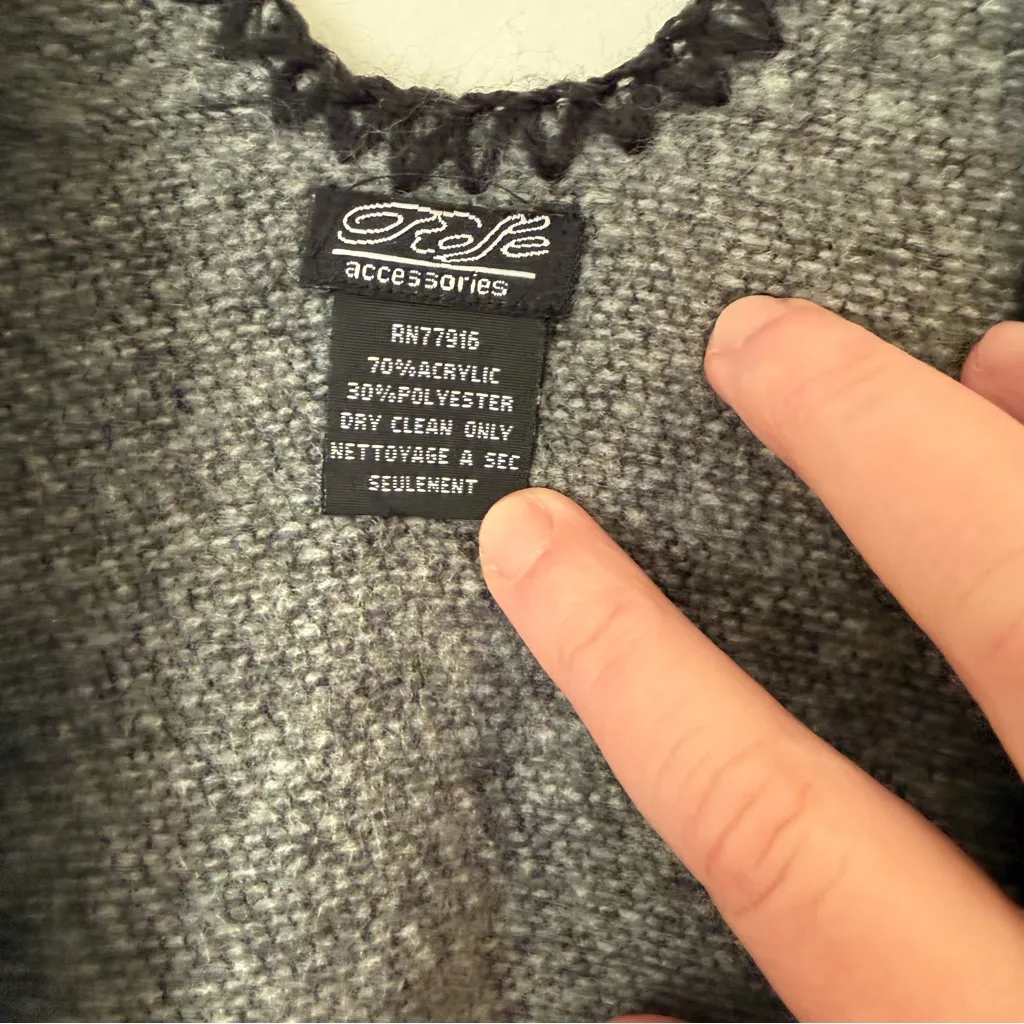 Roffe Accessories Ruana/Wrap One Size Grey Gray - Image 2