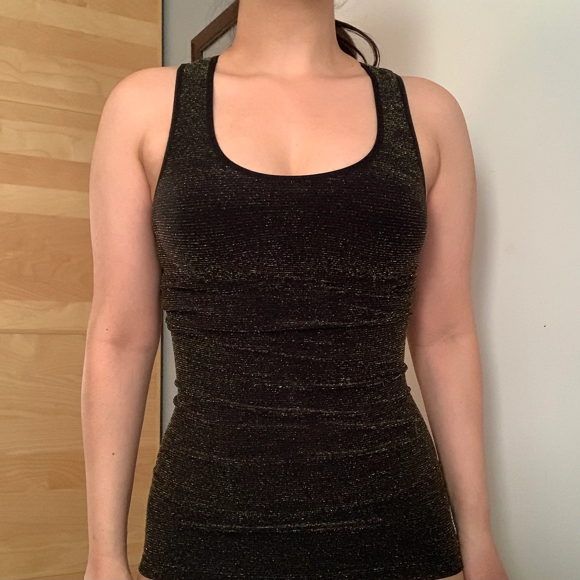 Black and Gold Metallic Lurex Tank - Image 8