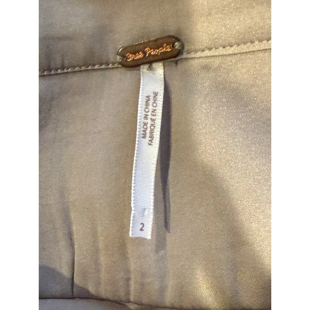 Free People Normani Satin Silver Metallic Effect Midi Skirt Flowy Lightweight 2 - Image 9