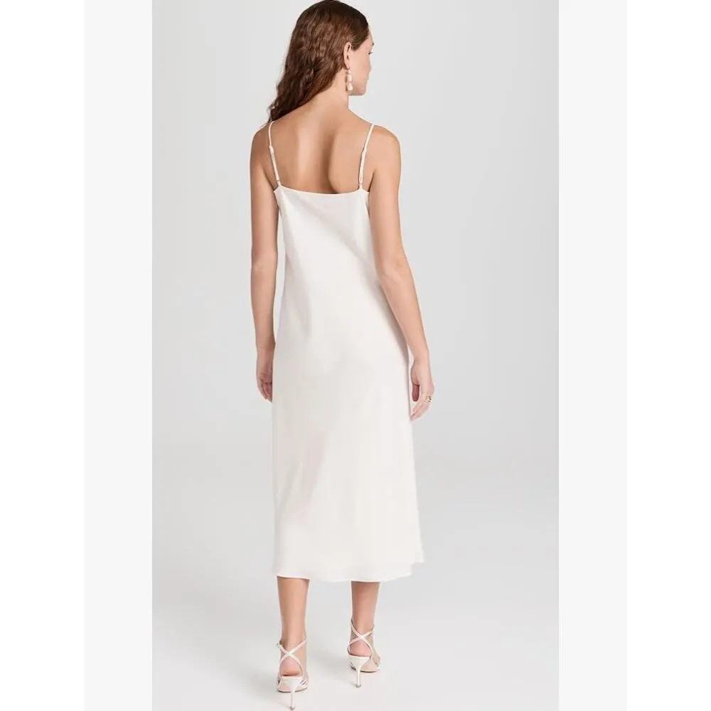 NWT WAYF Slip Midi Dress Bow Front Satin Size Medium - Image 2