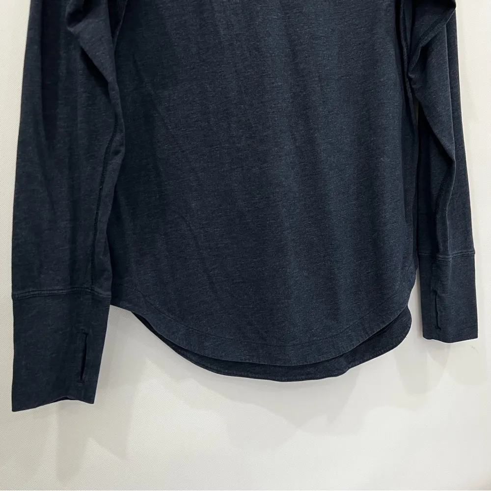 Lululemon Yogini 5 Year Long Sleeve Tee Pima Cotton Size 12/14 Navy Blue - Image 6