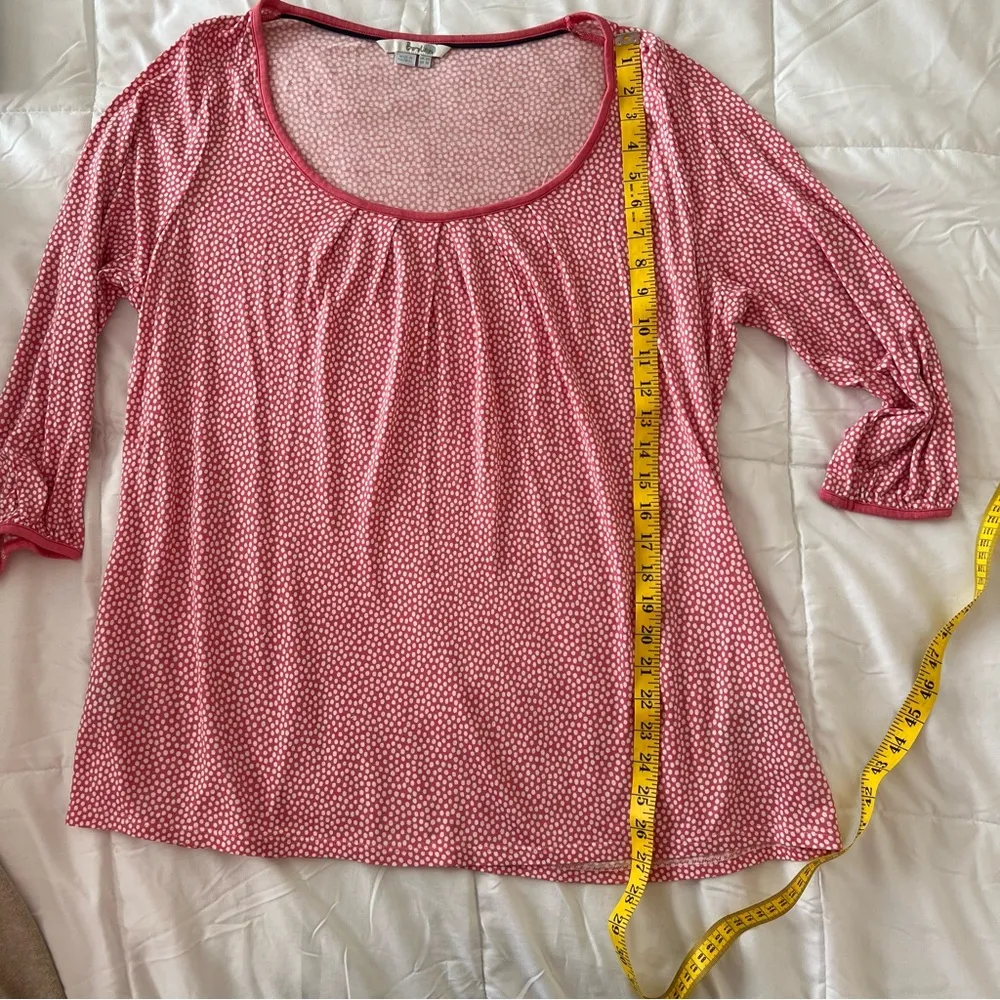 Boden Scoop Neck Blouse Top Size 16 UK 20 Barbie Pink and White Polka Do… - Image 6