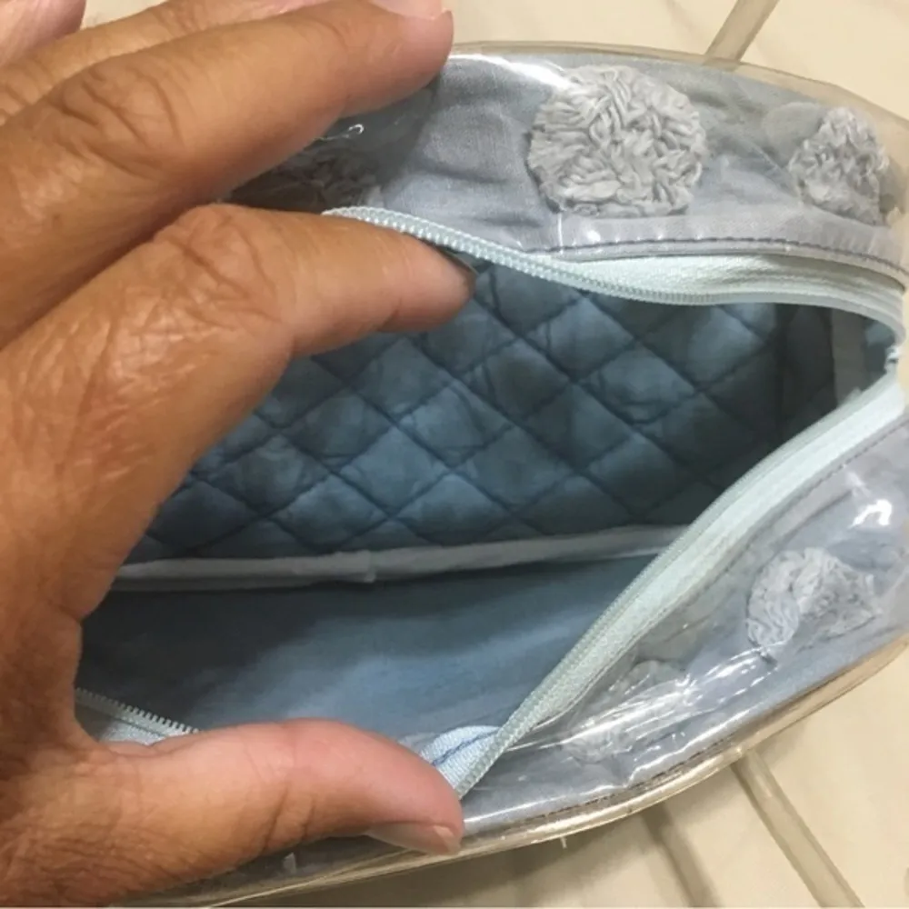 Cosmetics pouch blue and clear - Image 8