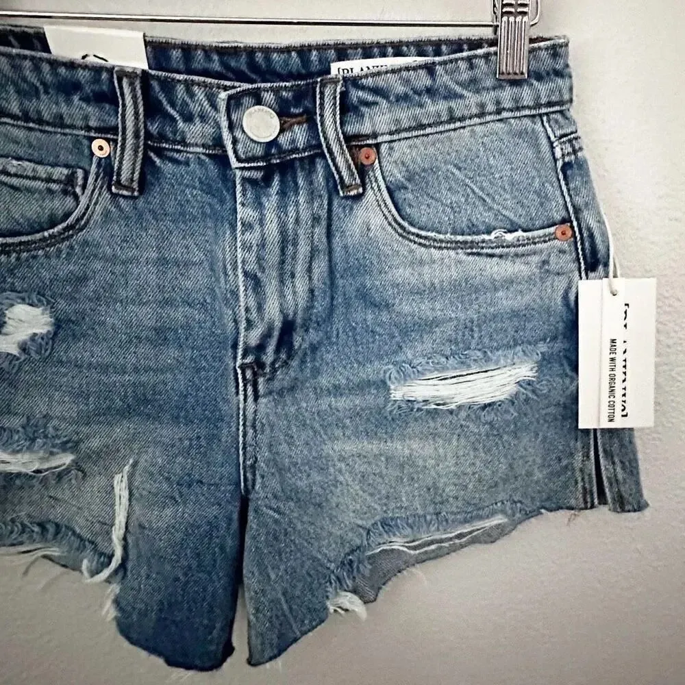BLANK NYC | NWT The Barrow Blue Denim Shorts Distressed Medium Wash | Size 24, 0 - Image 3