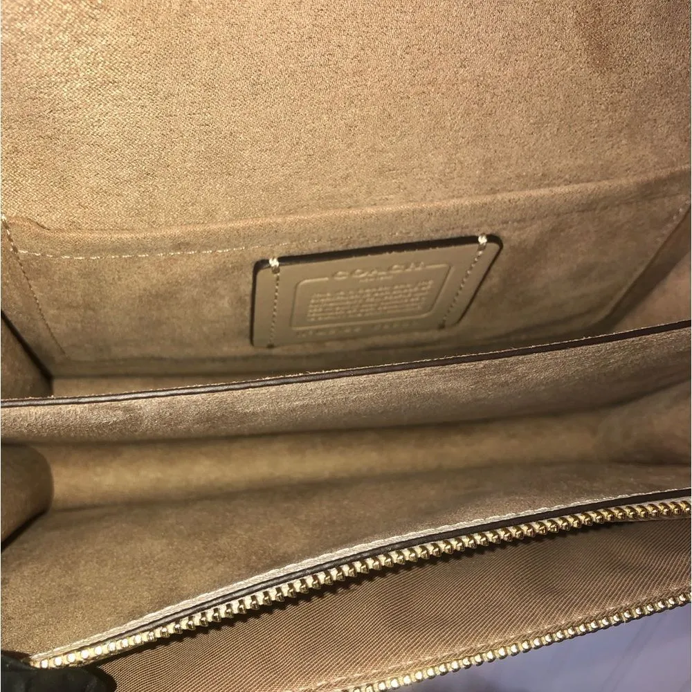 Leather Single Flap Crossbody Shoulder Bag Rainbow Leather Side Inset NWOT - Image 14