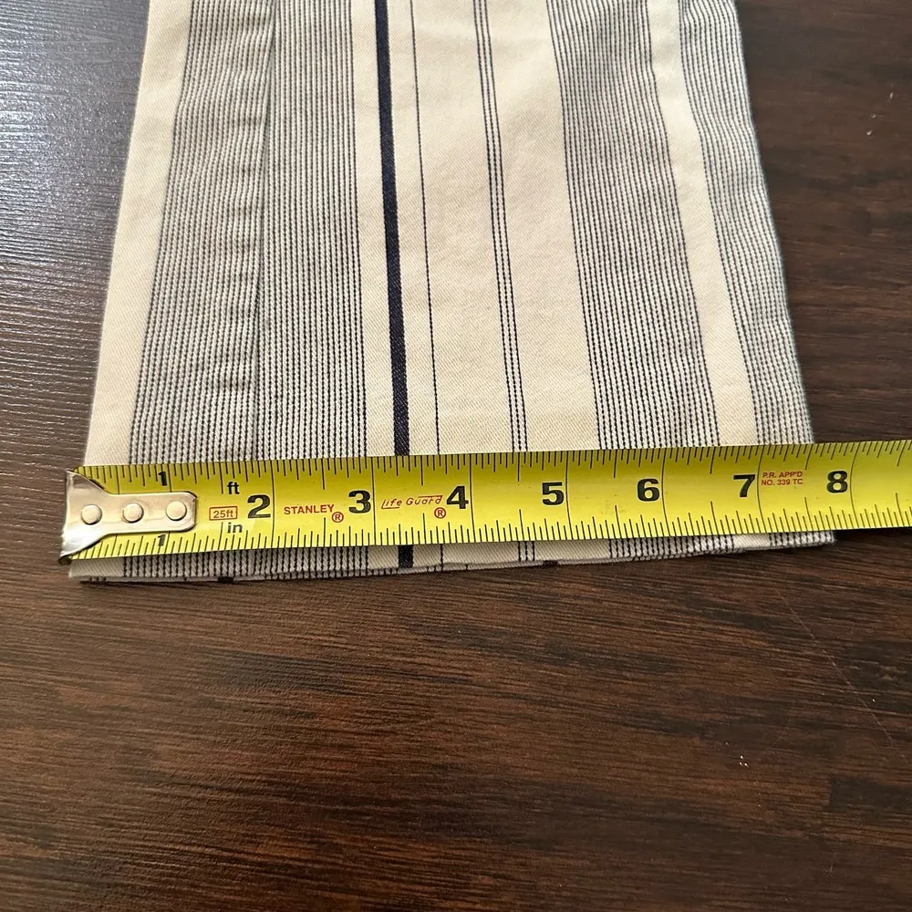 Cartonnier Anthropologie cream & navy blue striped Charlie crop flare pants, 2 - Image 12