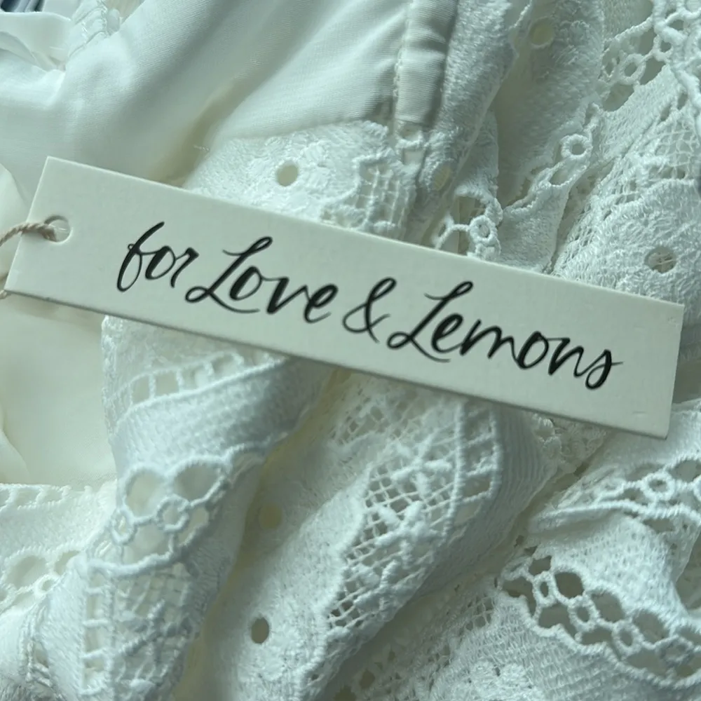 NWT For Love and Lemons Sandra eyelet Mini Dress in White Sz M NO NECK TIE - Image 5