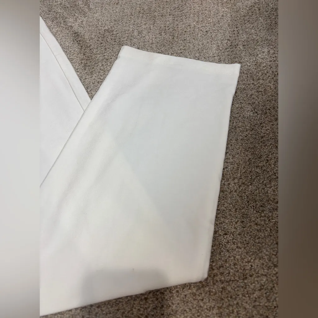 NWT Eileen Fisher Washable Stretch Crepe Pull On White Slim Bootcut Pant 1X - Image 4