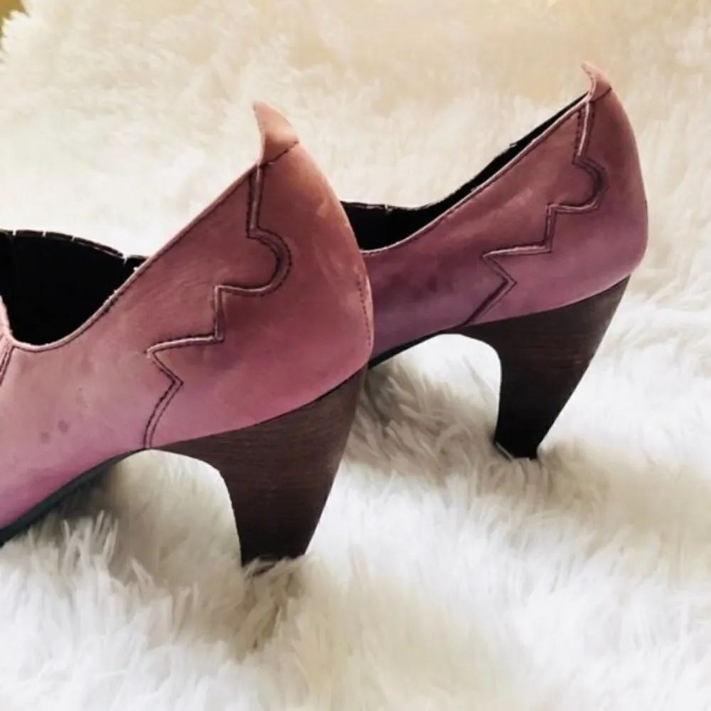 Envy Ankle Bootie 10 Western Style Leather Crushin Mauve Cowgirl Southern - Image 6