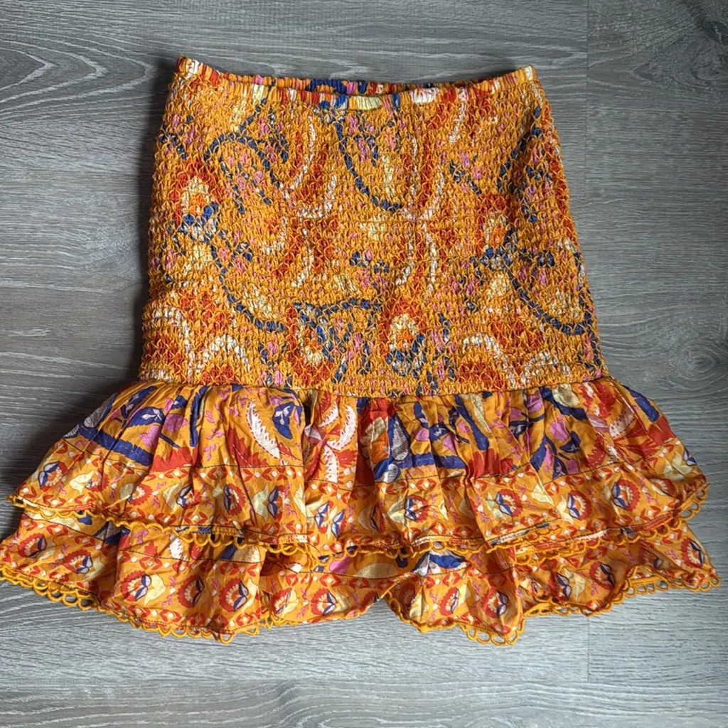 NEW Farm Rio Palms Party Smocked Mini Skirt Medium - Image 7