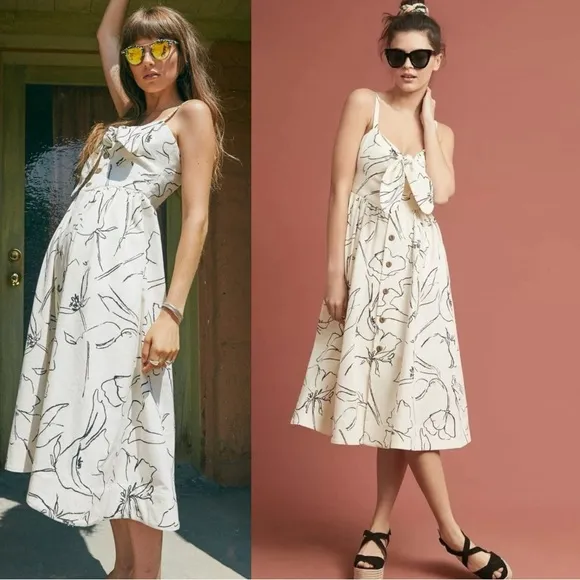 Anthropologie WHIT Loli Midi Dress in Wildflower Study Sundress Artisan - Image 2