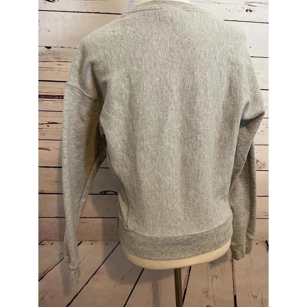 Champion Reverse Weave GF750 Pullover Sweatshirt‎ Small Gray Athletic Ribbed - Image 6