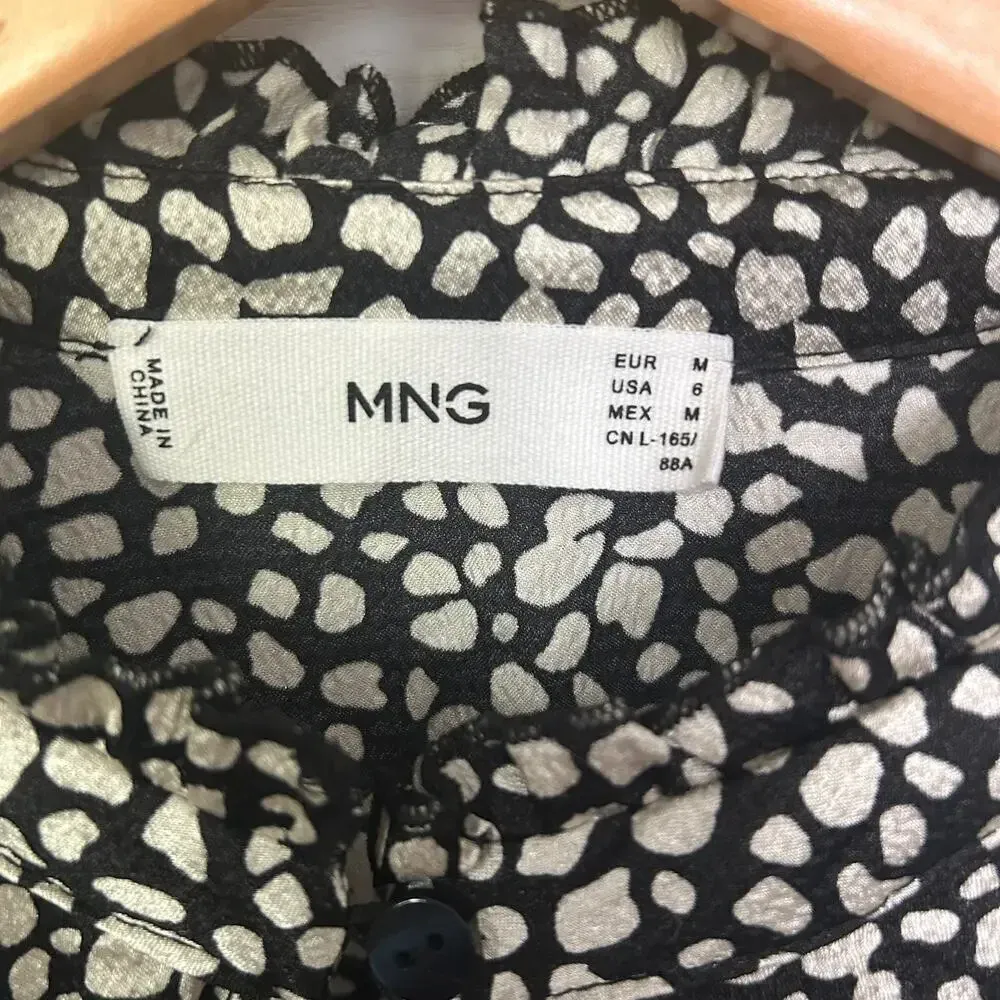 Mango Ruffle‎ Printed Dress Size 6 Ecru NWOT - Image 3