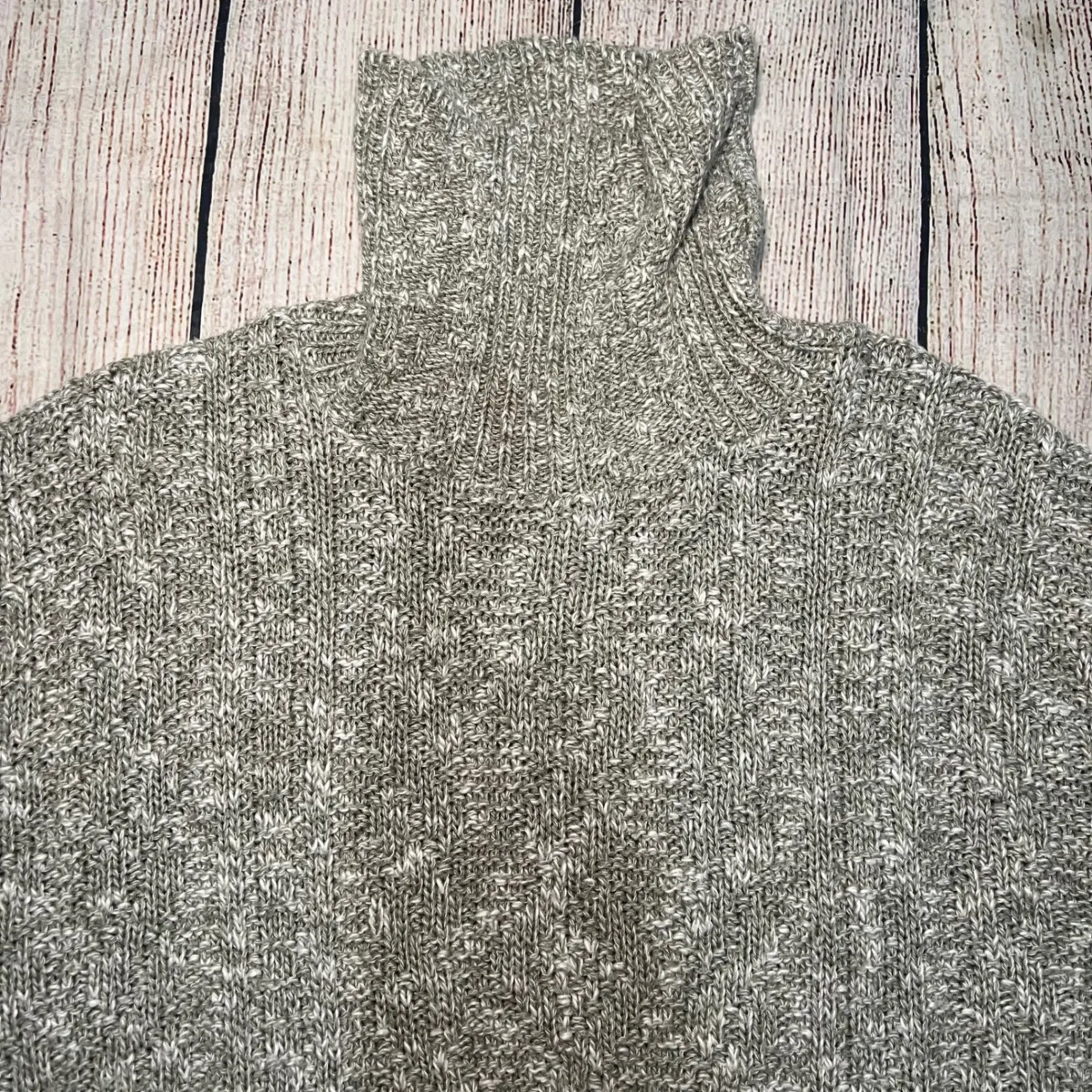 VTG 90s Classic Blues Collection Grey USA Made Knit Turtleneck Sweater Womens M Gray Size M - Image 3