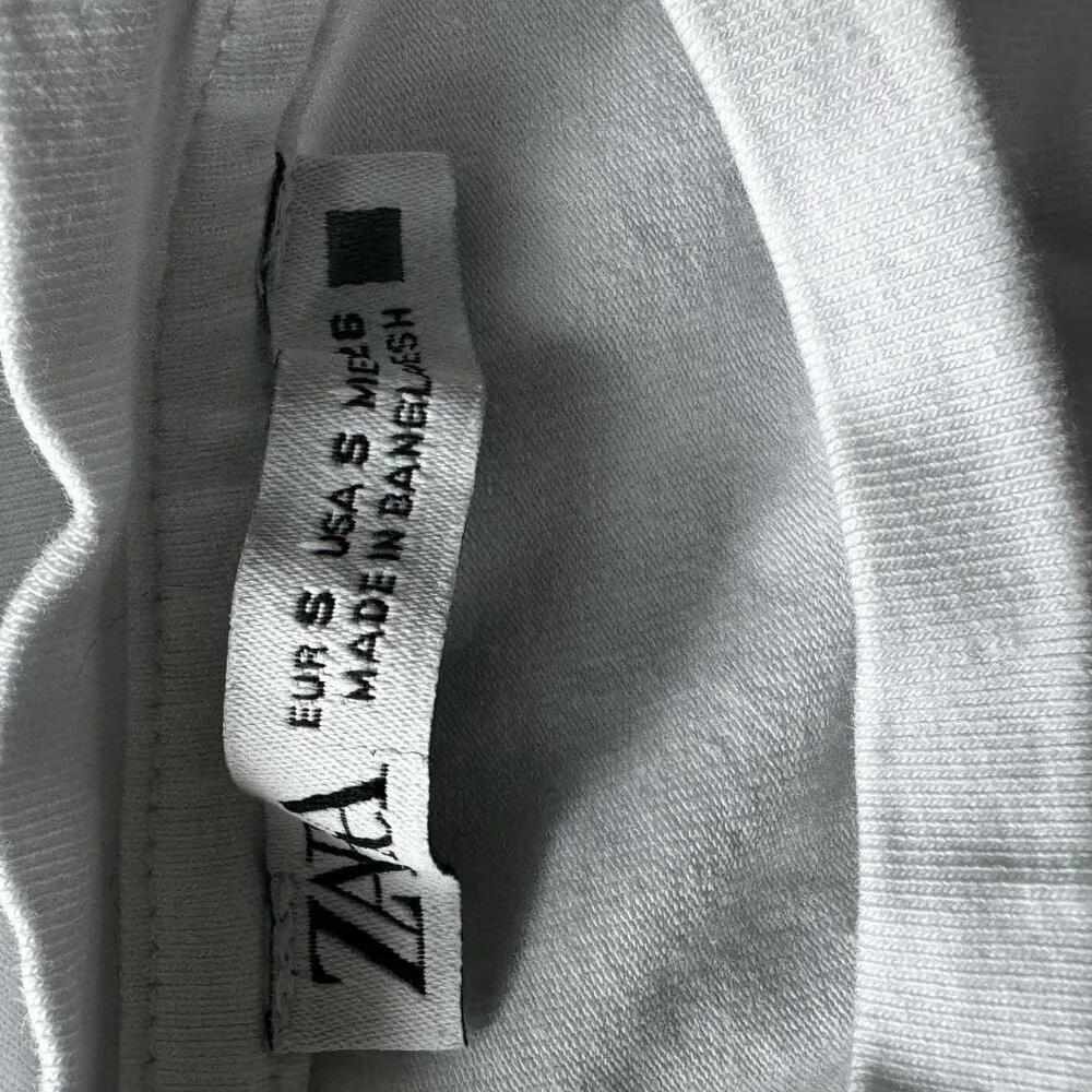 Zara White Fitted Crop Top - Image 5