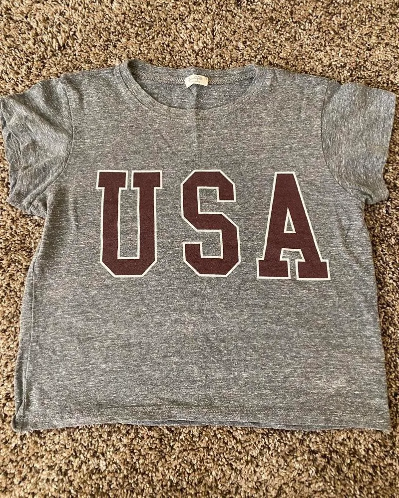 PacSun Gray USA Crop Top - Image 2
