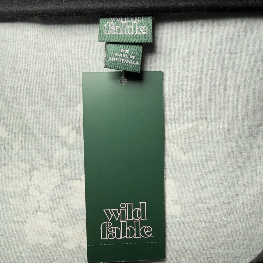 Wild Fable 2X Black Floral Print Short Sleeve Skater Dress NWT Academia - Image 5