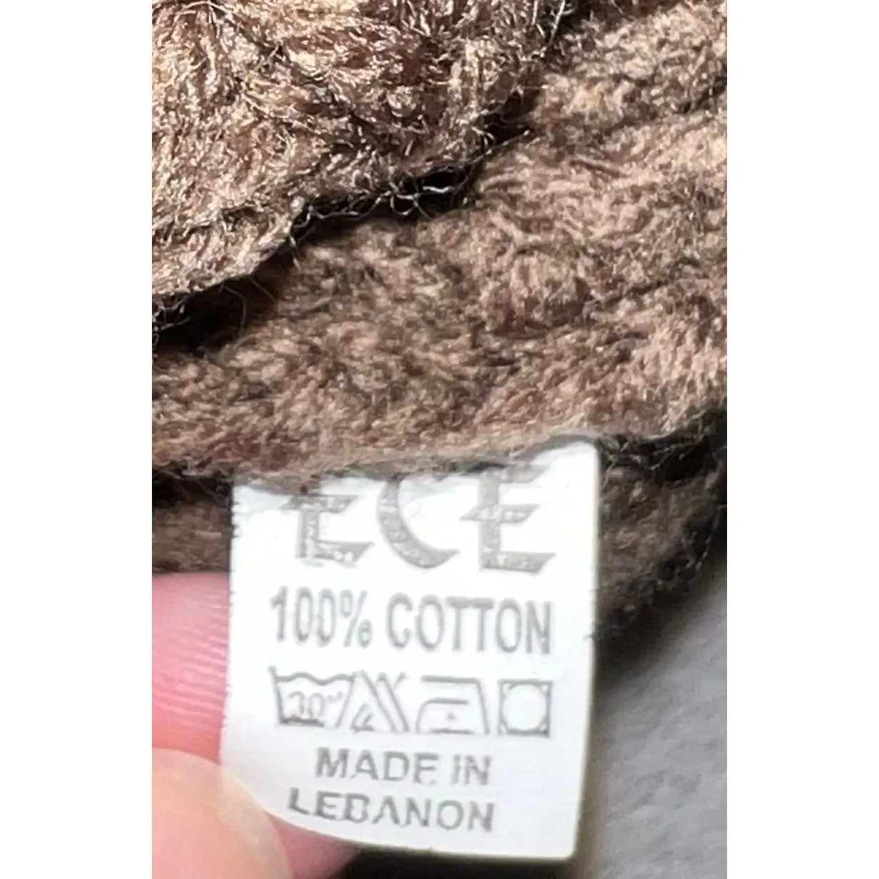 Vintage Puff Sleeve Cotton Knit Sweater SMALL Brown - Image 6