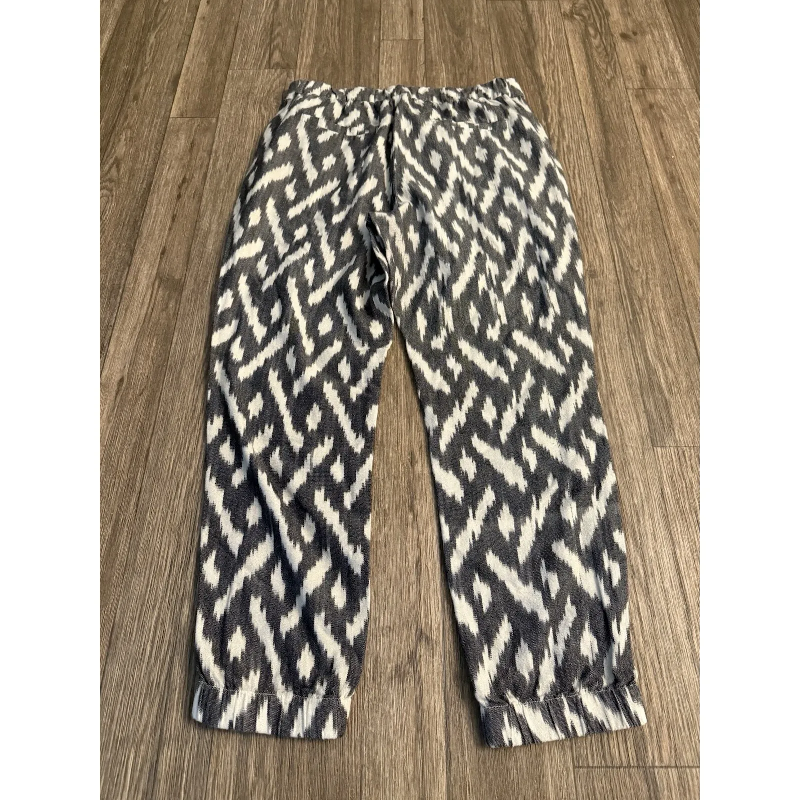 J.Crew Seaside Ikat Basket Weave Boho‎ High Waist Pull On Cotton Jogger Pants 6 - Image 4