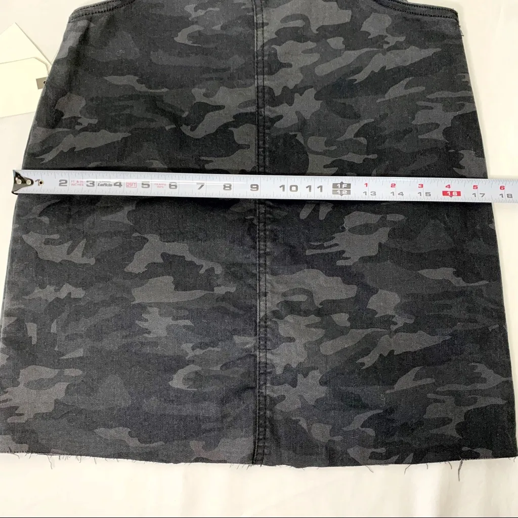 Vanilla Star Camo Dress Skirt Skirtall Raw-Hem Jean Camouflage Mini Skirt NWT - Image 14