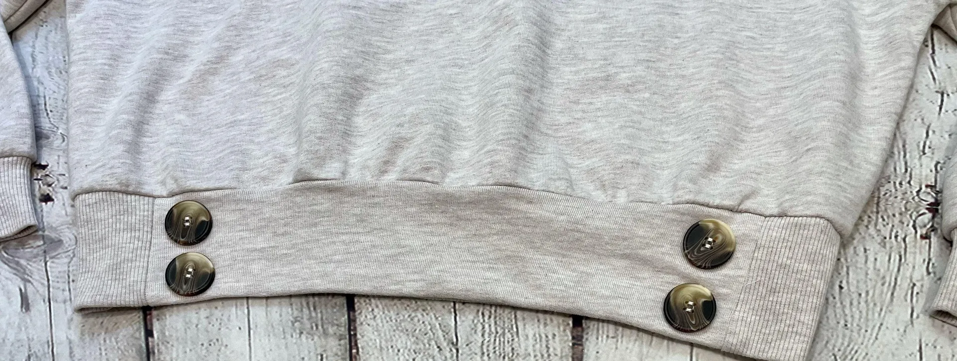 Heathered Oatmeal Cropped Sweatshirt - Image 6