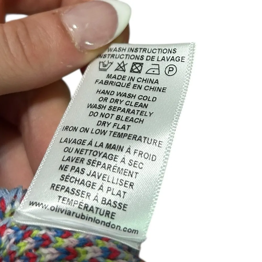 Olivia Rubin Womens Hilda Cardigan Light Blue Abstract 100% Cotton Size Small - Image 8