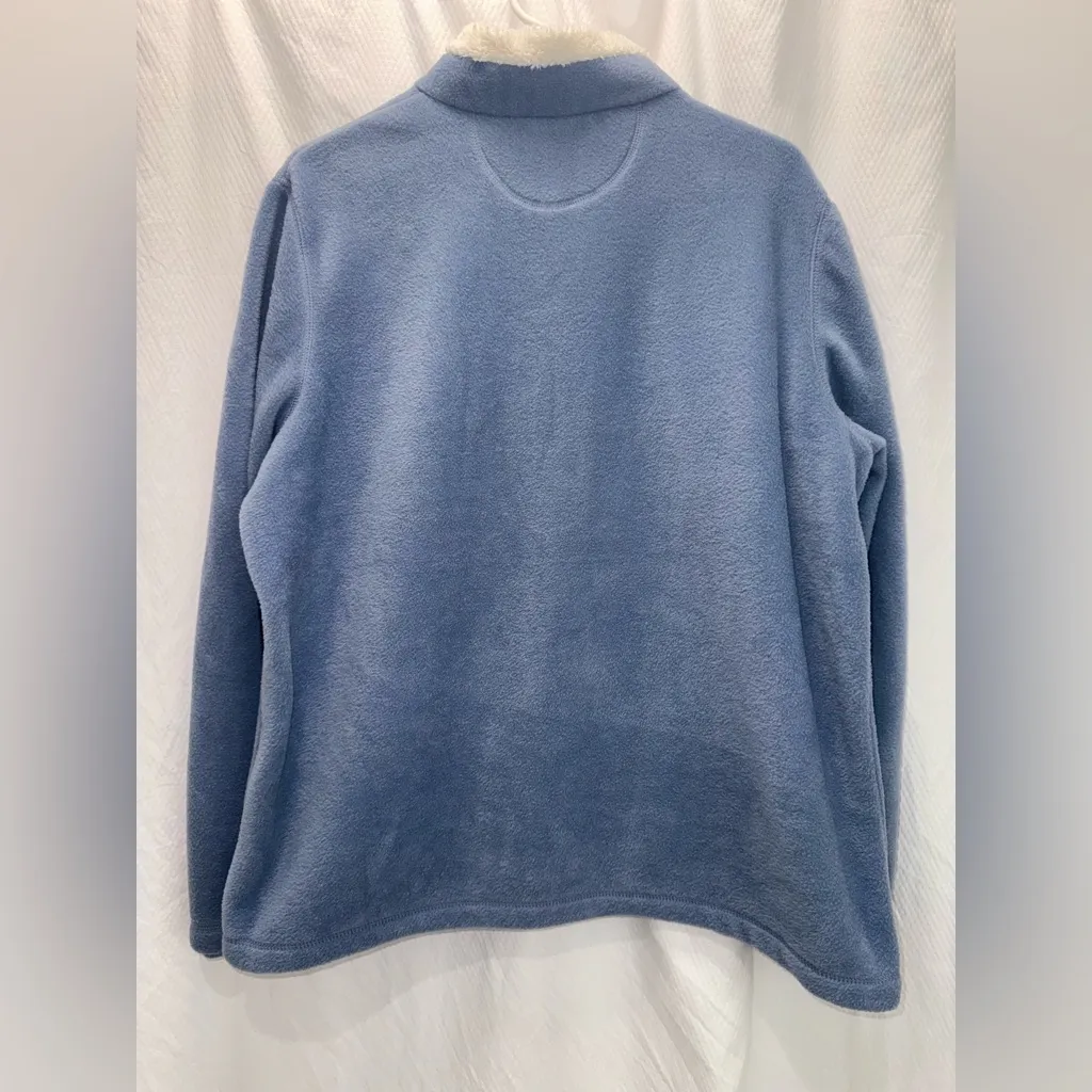 Croft & Barrow Womens Blue Fleece Christmas Sweater Birdhouse Design-Size XL - Image 5