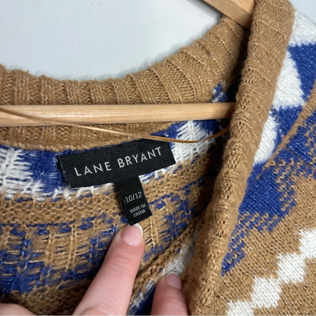 Lane Bryant Classic Long Sleeve Fair Isle Crew Sweater (10/12) - Image 6