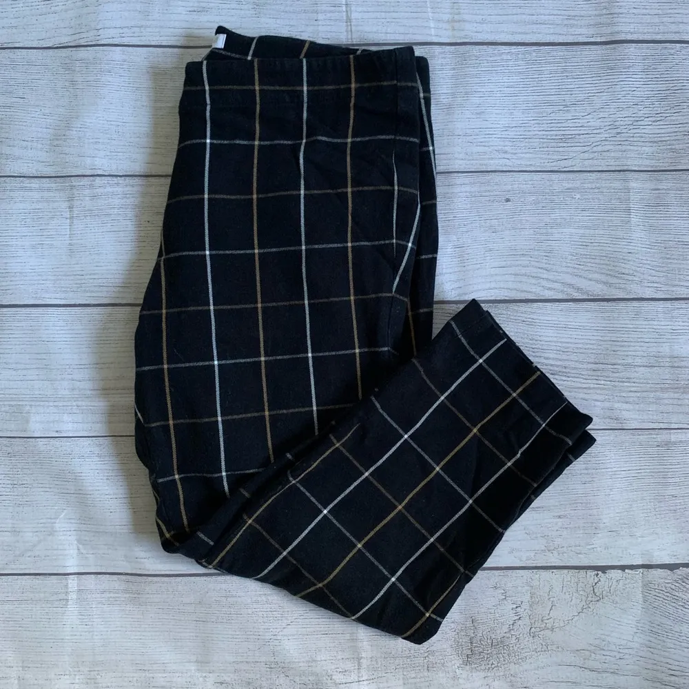 J. Jill Black and White Cropped Chino Pants with Windowpane Pattern Size 8P - Image 4