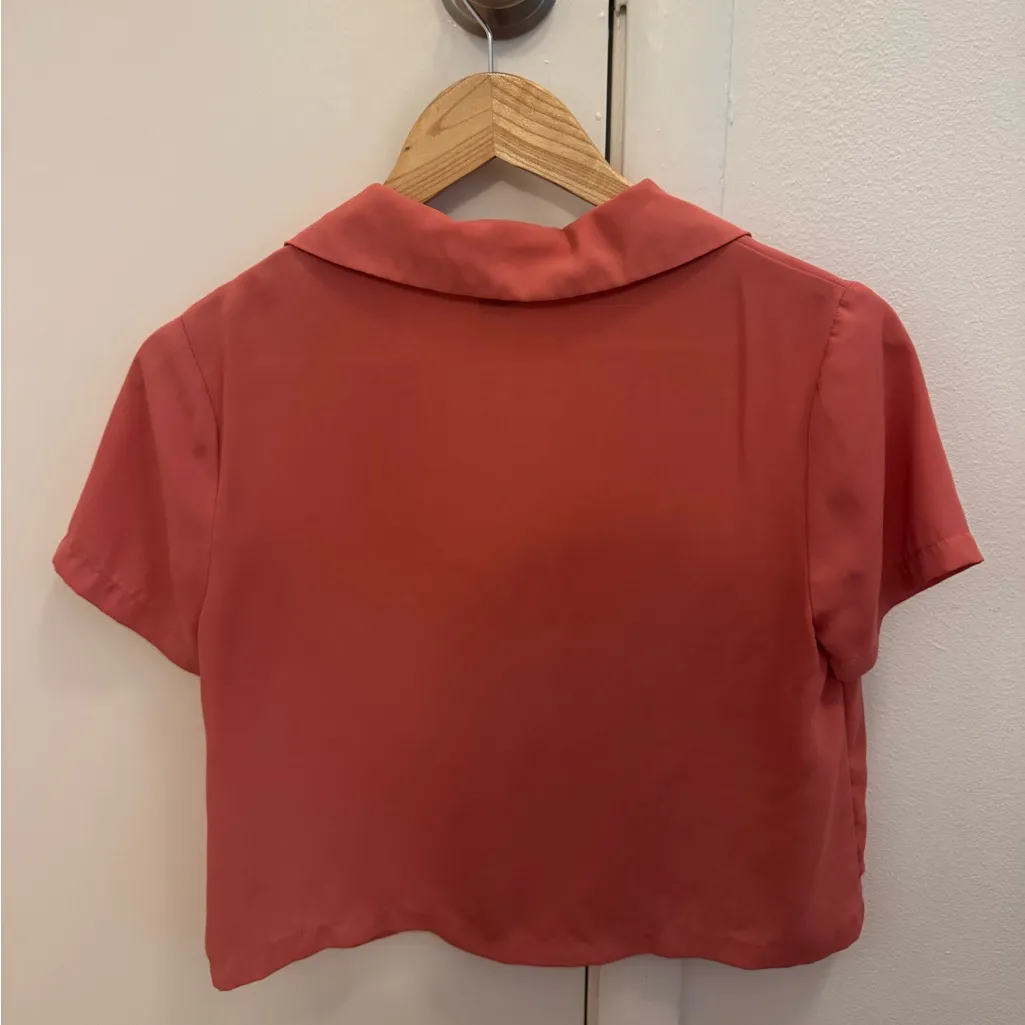 Forever 21 Coral Button-Down Shirt - Image 4