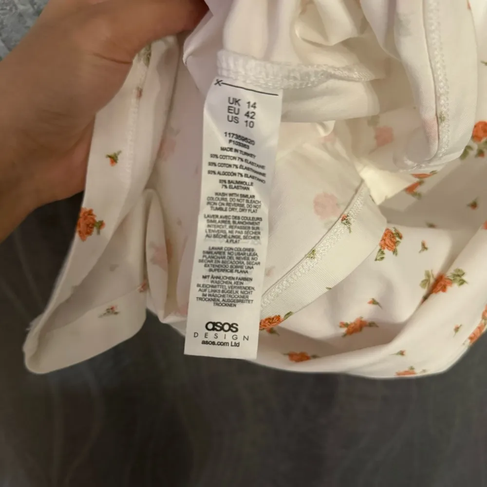 NWT $35 • ASOS Design • Mini Dress • Sleeveless • White Red Floral • Bow • Sz 10 - Image 11