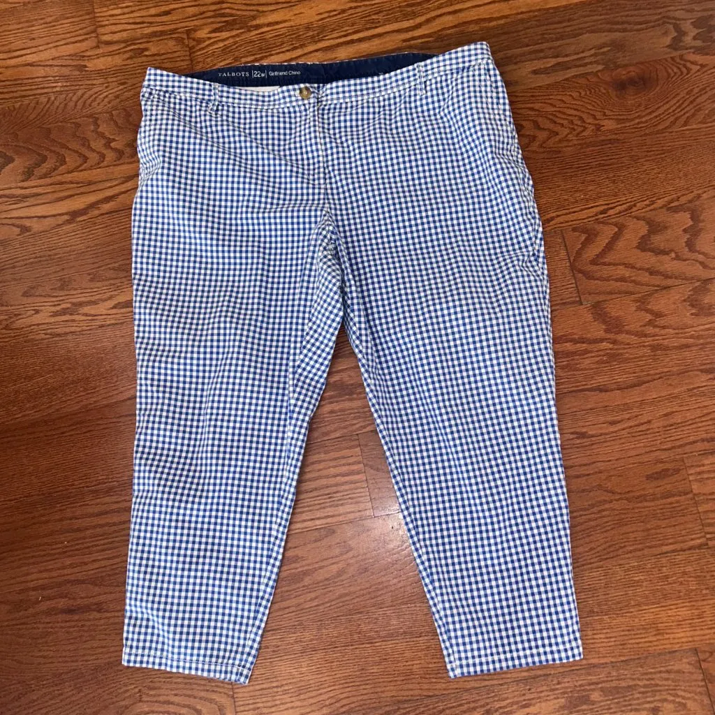 Talbots Girlfriend Chinos Ankle Length Two Pair Bundle Plus Size 22W Pink Blue - Image 10