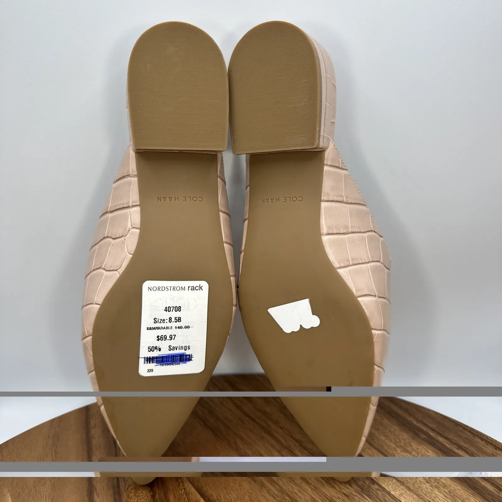 New Cole Haan Piper Pointed Toe Mules Loafers Slip On Pink Leather Women's 8.5B - Image 8