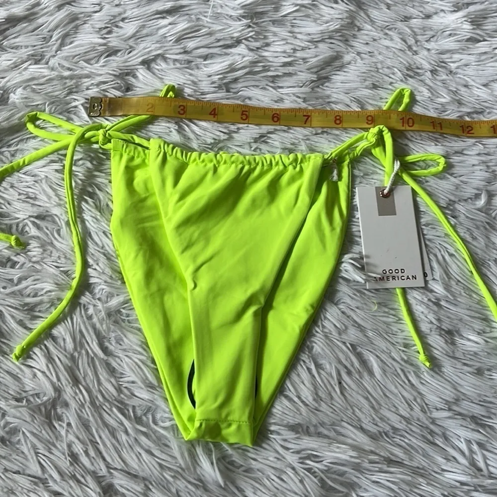 New Good American tiny ties Women’s bikini bottom Electric lime002 size Small - Image 3