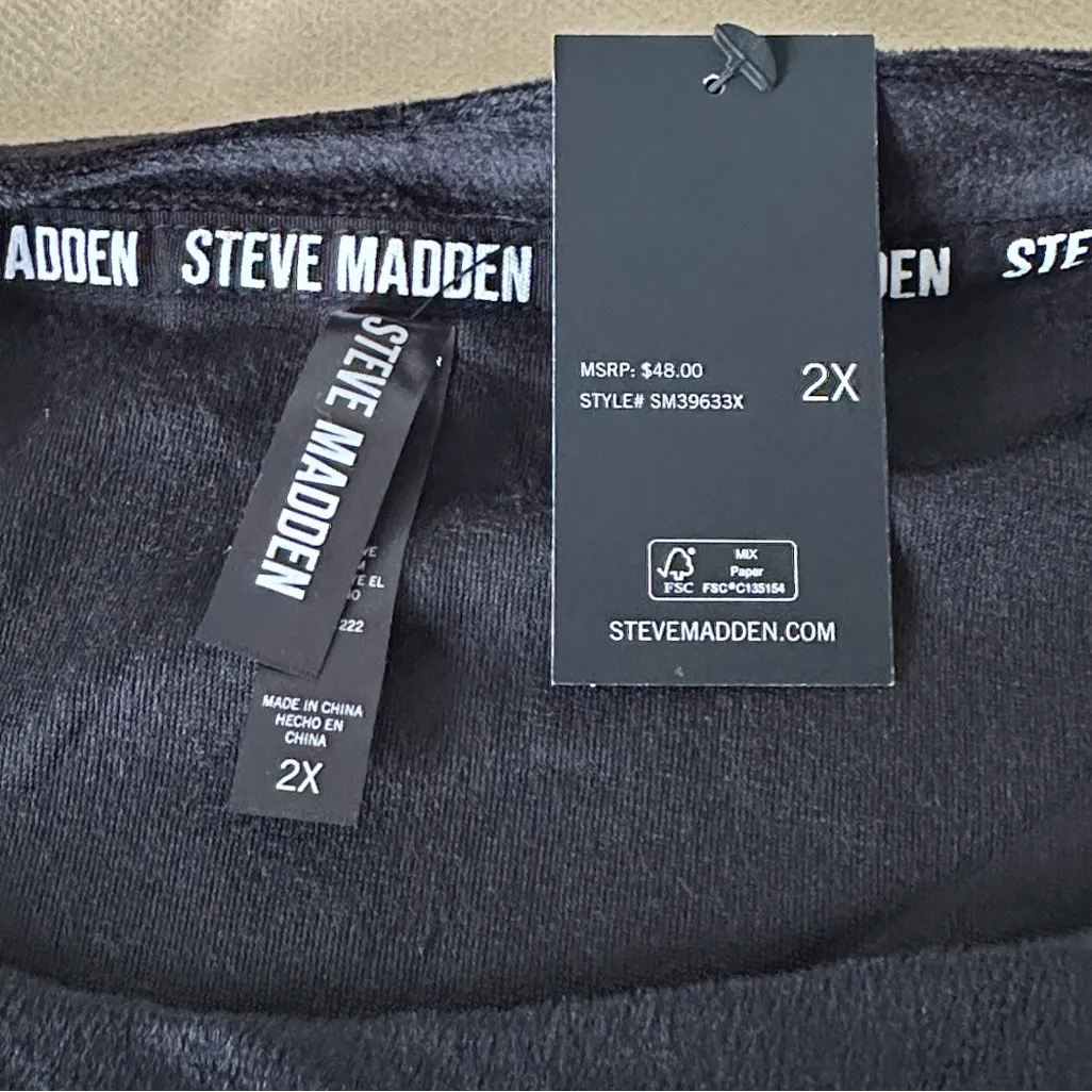 Steve Madden Black Soft Shorts PJ’s Smiley Design - Image 5