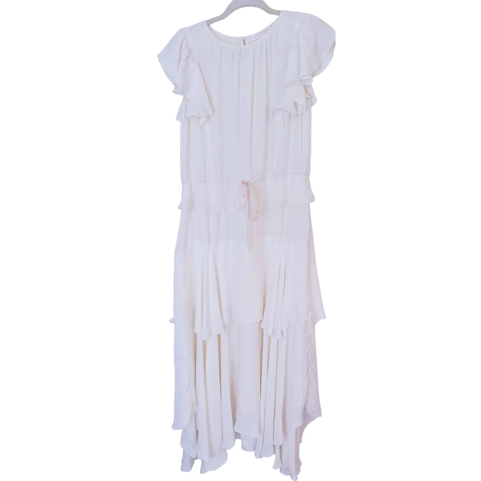 LoveShackFancy Tiered Ruffle Maxi Dress Small Ivory Coquette Bridal Fairy Soft - Image 2